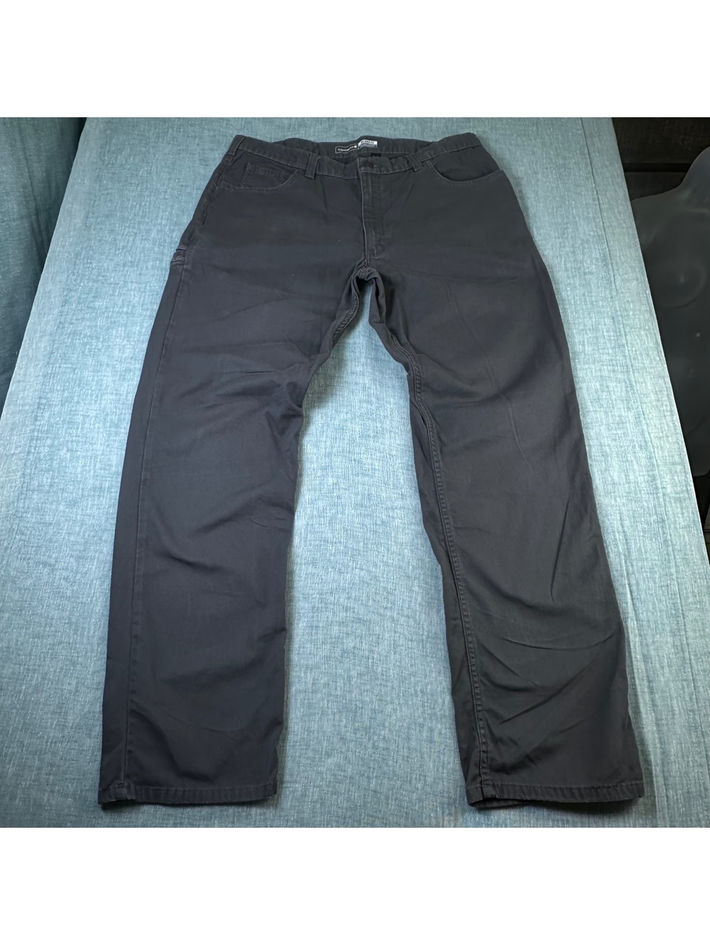 CARHARTT Relaxed Fit 5-Pocket Pants Mens Sz 38x34 Gray Rugged Flex Work Canvas